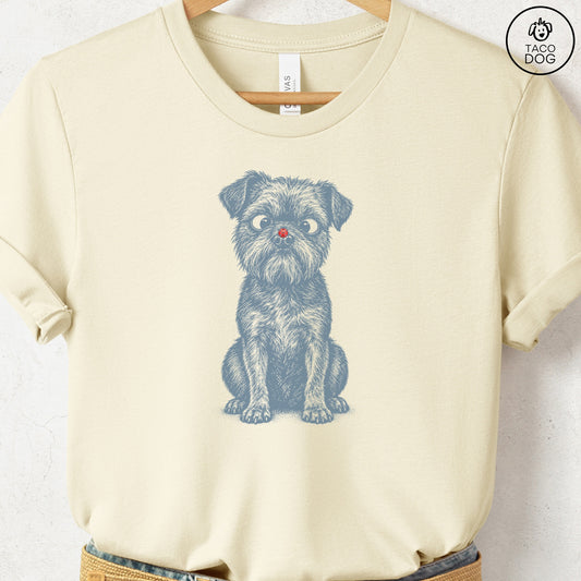 Brussels Griffon Ladybug T-Shirt Natural Taco-Dog