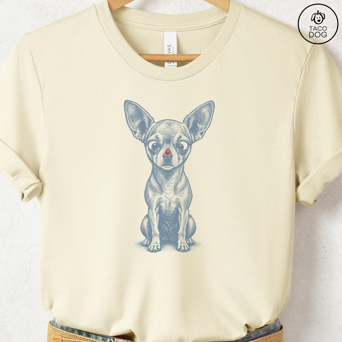 Chihuahua Ladybug T-Shirt Natural Taco-Dog