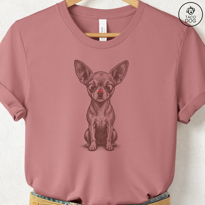Chihuahua Ladybug T-Shirt Heather Mauve Taco-Dog