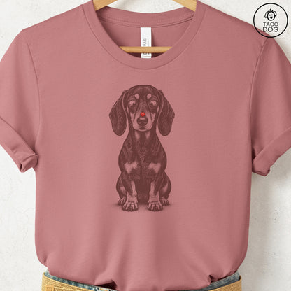 Dachshund Ladybug T-Shirt Heather Mauve Taco-Dog