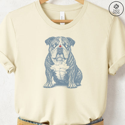 English Bulldog Ladybug T-Shirt Natural Taco-Dog