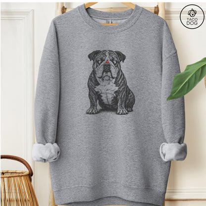 English Bulldog Ladybug Sweatshirt Graphite Heather Taco-Dog