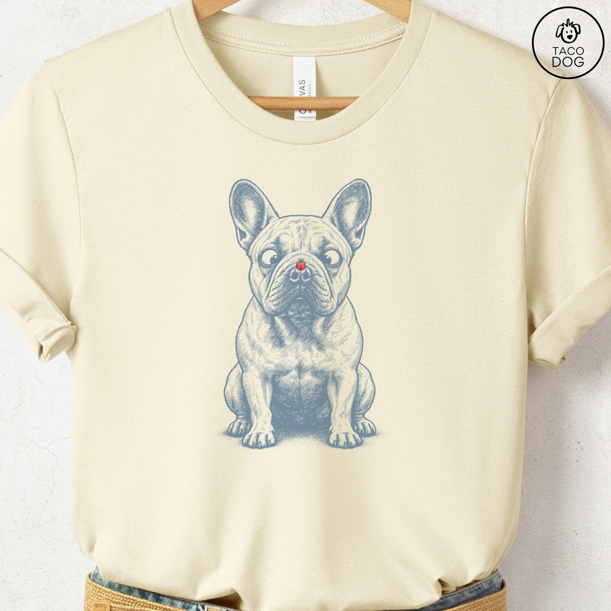 French Bulldog Frenchie Ladybug T-Shirt Natural Taco-Dog