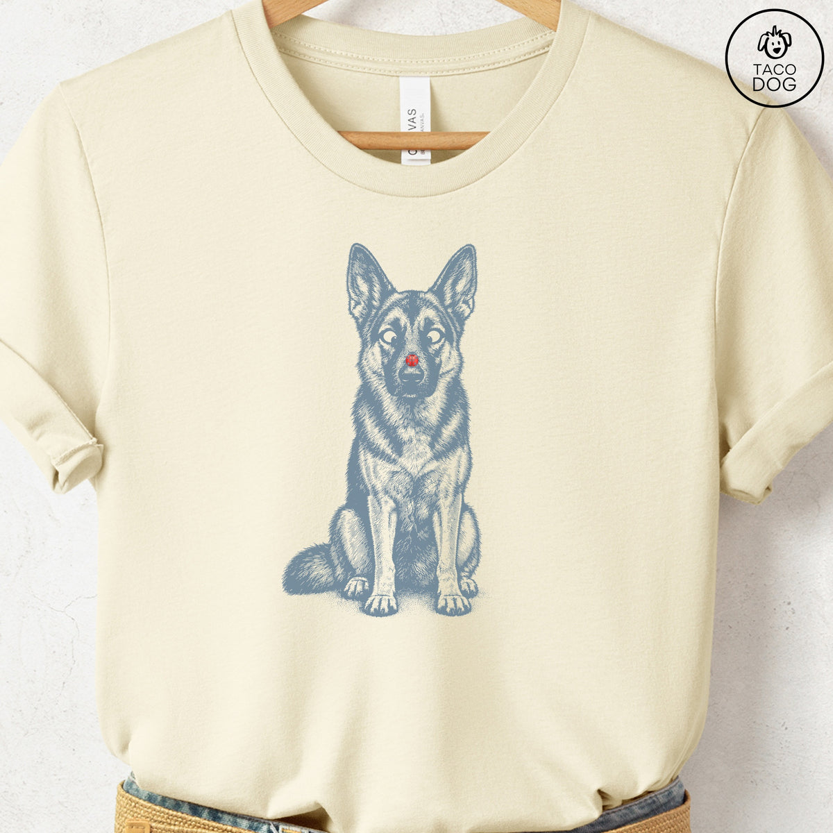 German Shepherd Ladybug T-Shirt Natural Taco-Dog