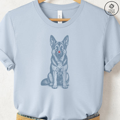 German Shepherd Ladybug T-Shirt Light Blue Taco-Dog