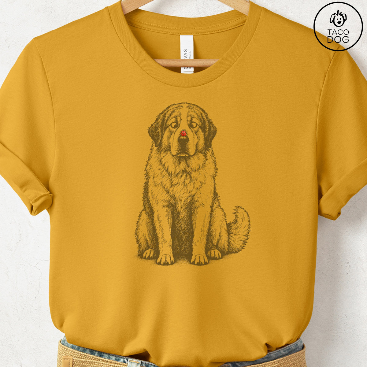 Great Pyrenees Ladybug T-Shirt Mustard Taco-Dog