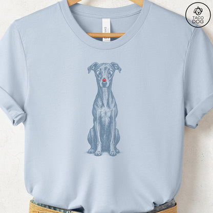 Italian Greyhound Whippet Ladybug T-Shirt Light Blue Taco-Dog