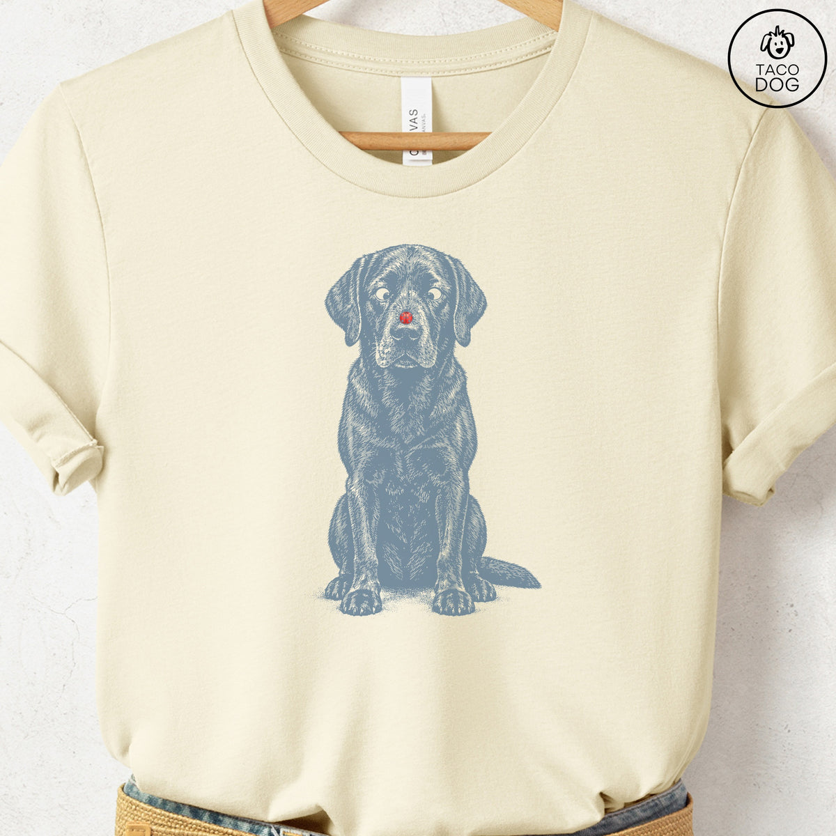 Labrador Retriever Ladybug T-Shirt Natural Taco-Dog
