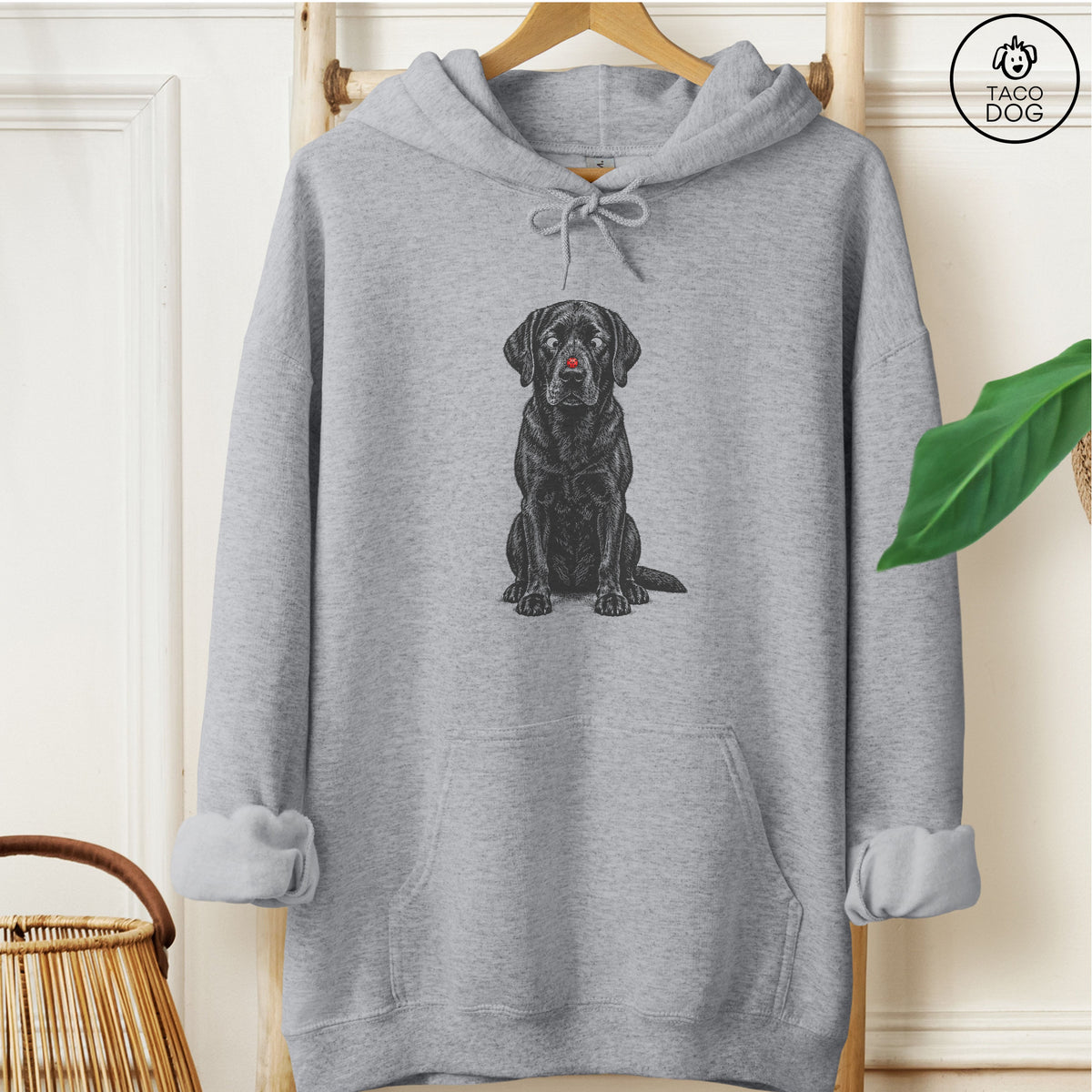 Labrador Retriever Ladybug Hoodie Graphite Heather Taco-Dog