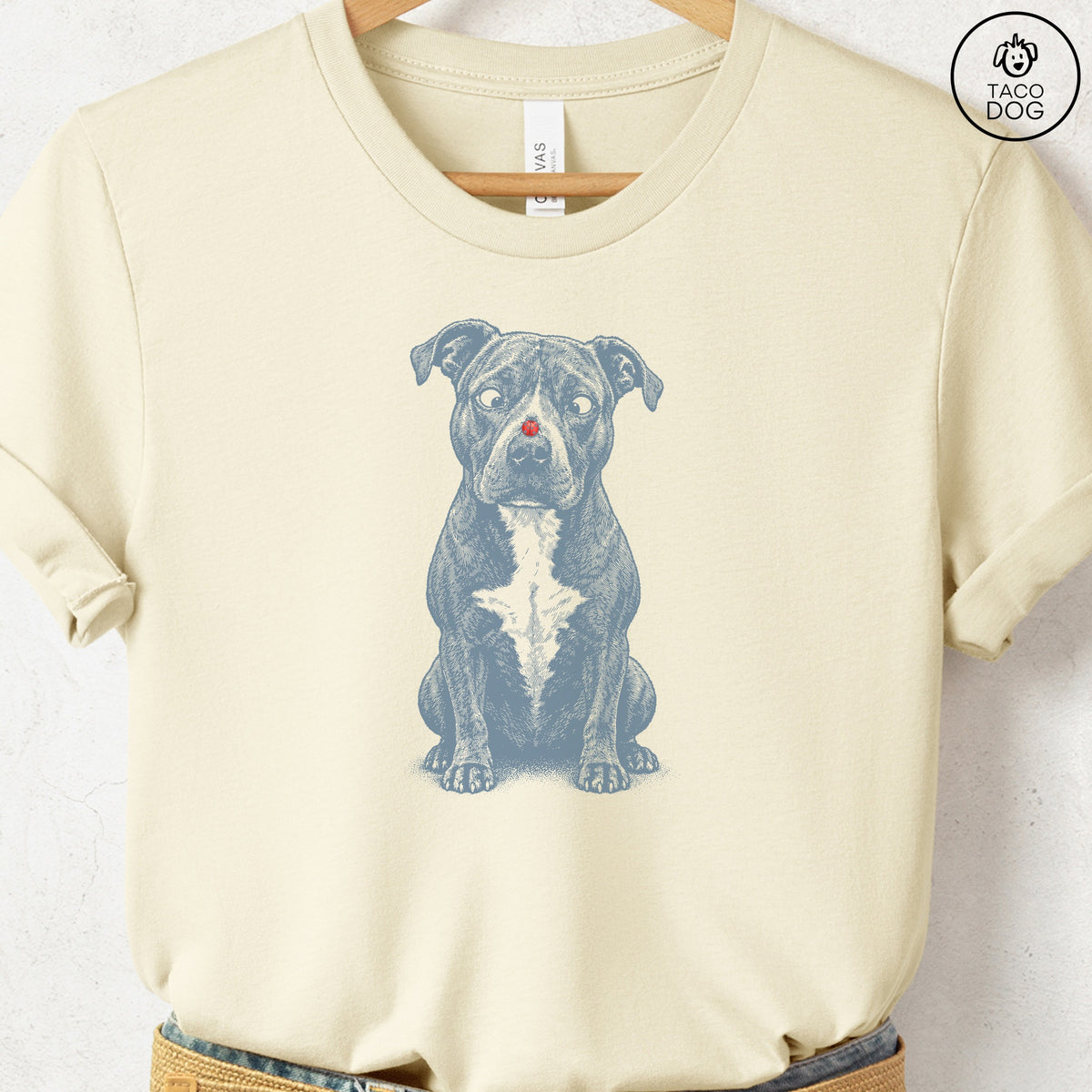 Pitbull Ladybug T-Shirt Natural Taco-Dog
