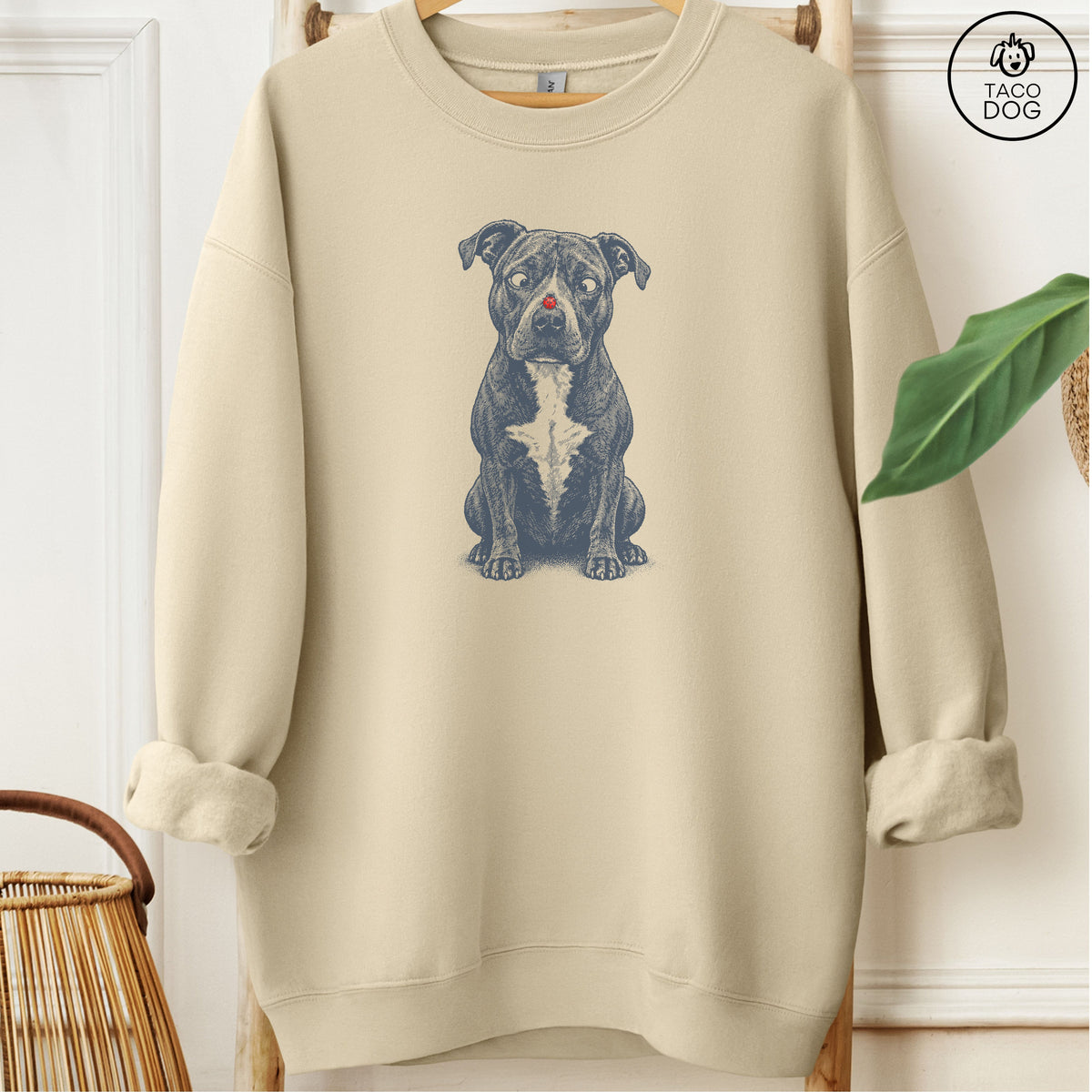 Pitbull Ladybug Sweatshirt Sand Taco-Dog