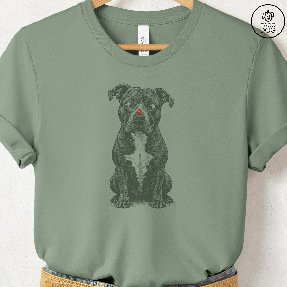 Pitbull Ladybug T-Shirt Sage Taco-Dog