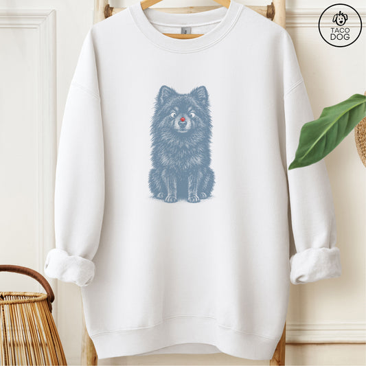 Pomeranian Ladybug Sweatshirt White Taco-Dog