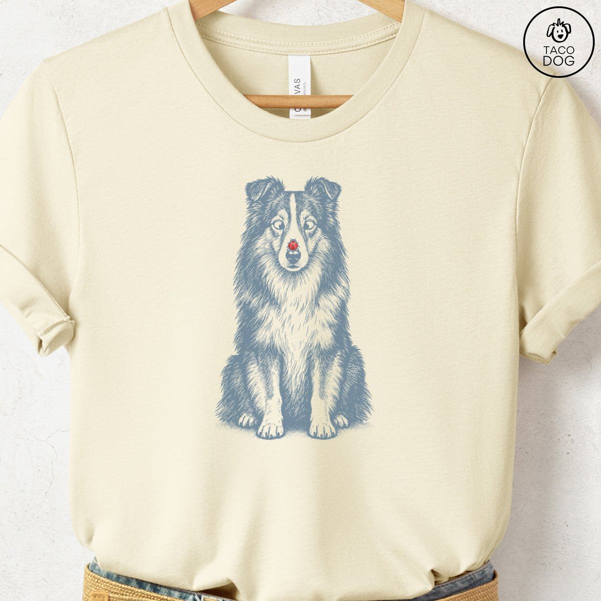 Shetland Sheepdog Ladybug T-Shirt Natural Taco-Dog