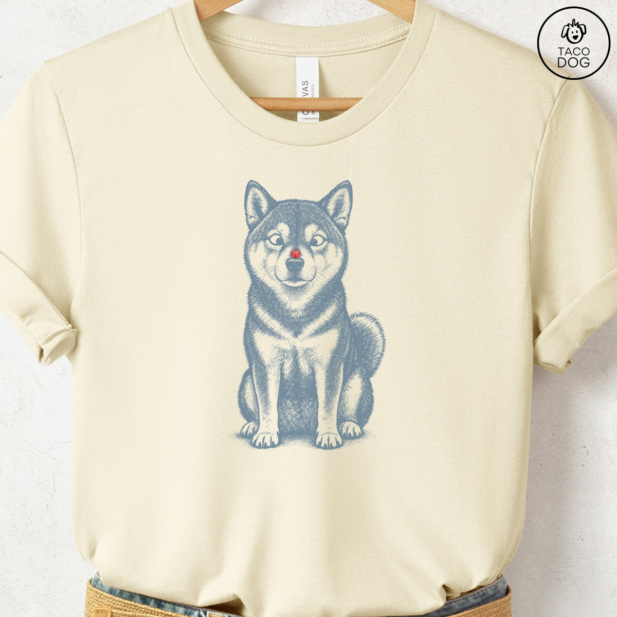Shiba Inu Ladybug T-Shirt Natural Taco-Dog
