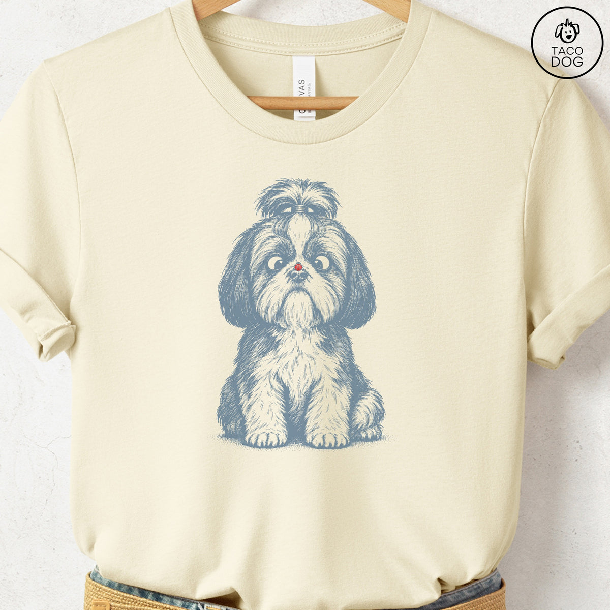 Shih Tzu Ladybug T-Shirt Natural Taco-Dog