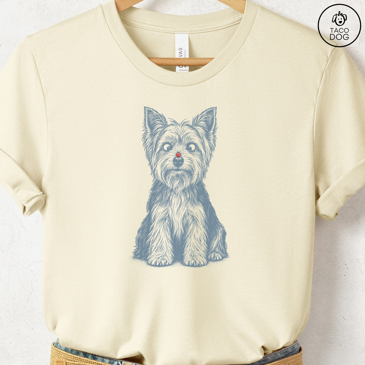Yorkshire Terrier Yorkie Ladybug T-Shirt Natural Taco-Dog