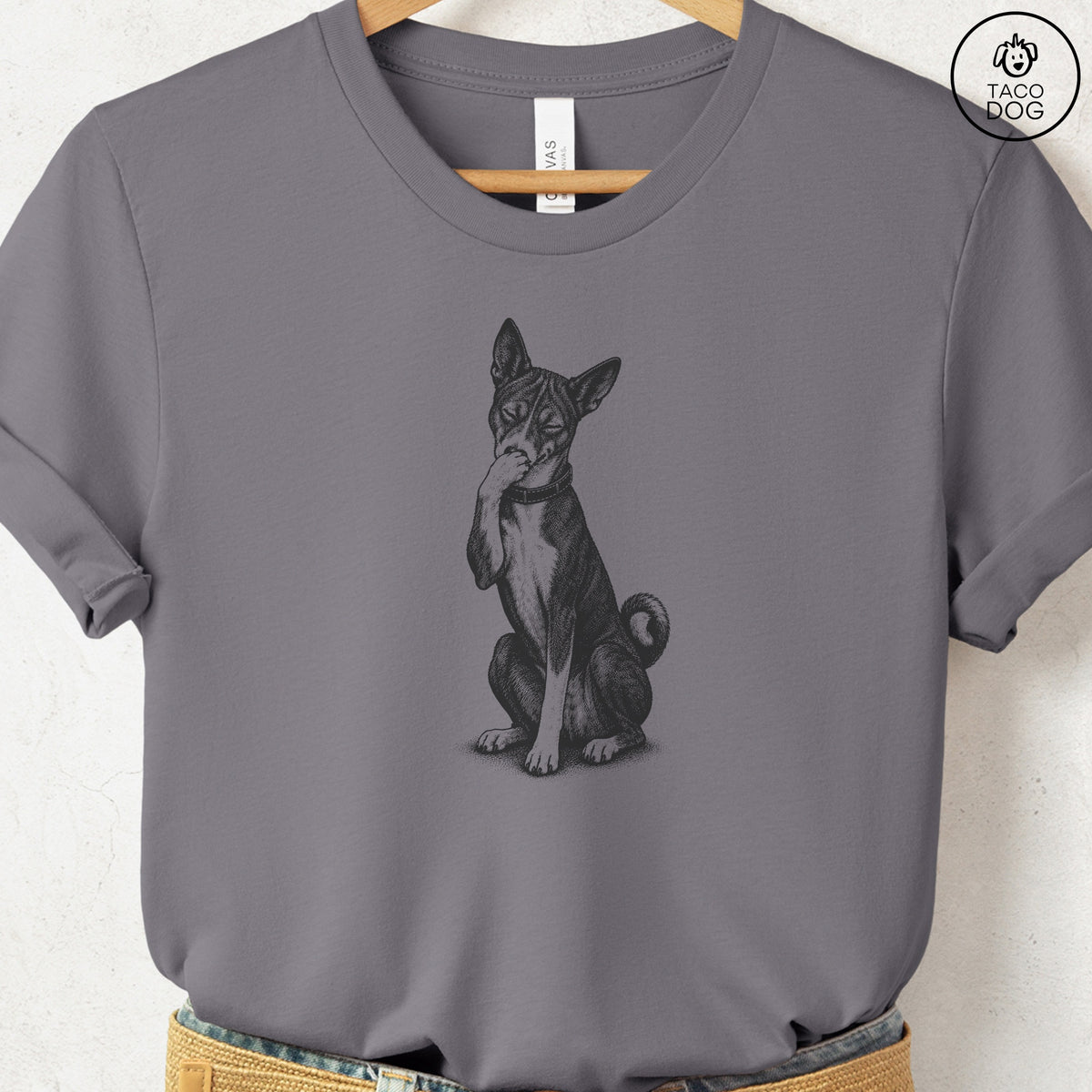 Basenji Laughing T-Shirt Storm Taco-Dog