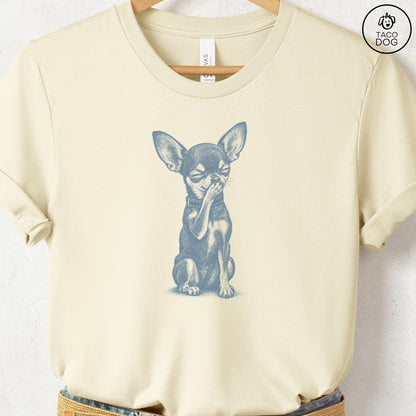 Chihuahua Laughing T-Shirt Natural Taco-Dog