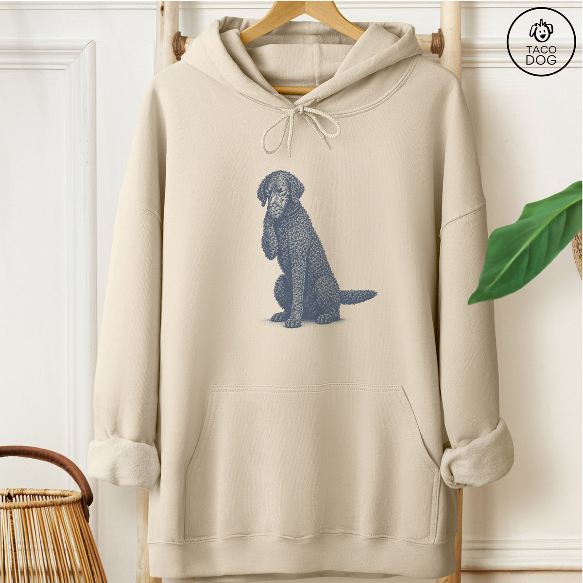 Curly-Coated Retriever Laughing Hoodie Sand Taco-Dog
