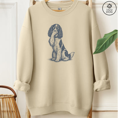 Springer Spaniel Laughing Sweatshirt Sand Taco-Dog