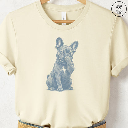 French Bulldog Frenchie Laughing T-Shirt Natural Taco-Dog