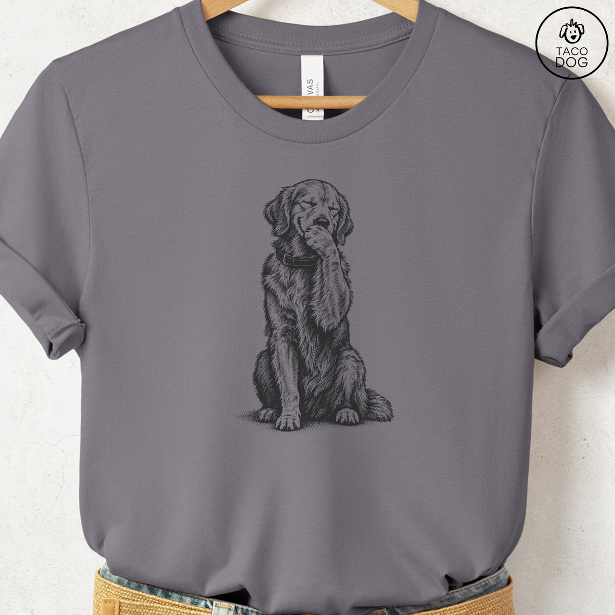 Golden Retriever Laughing T-Shirt Storm Taco-Dog