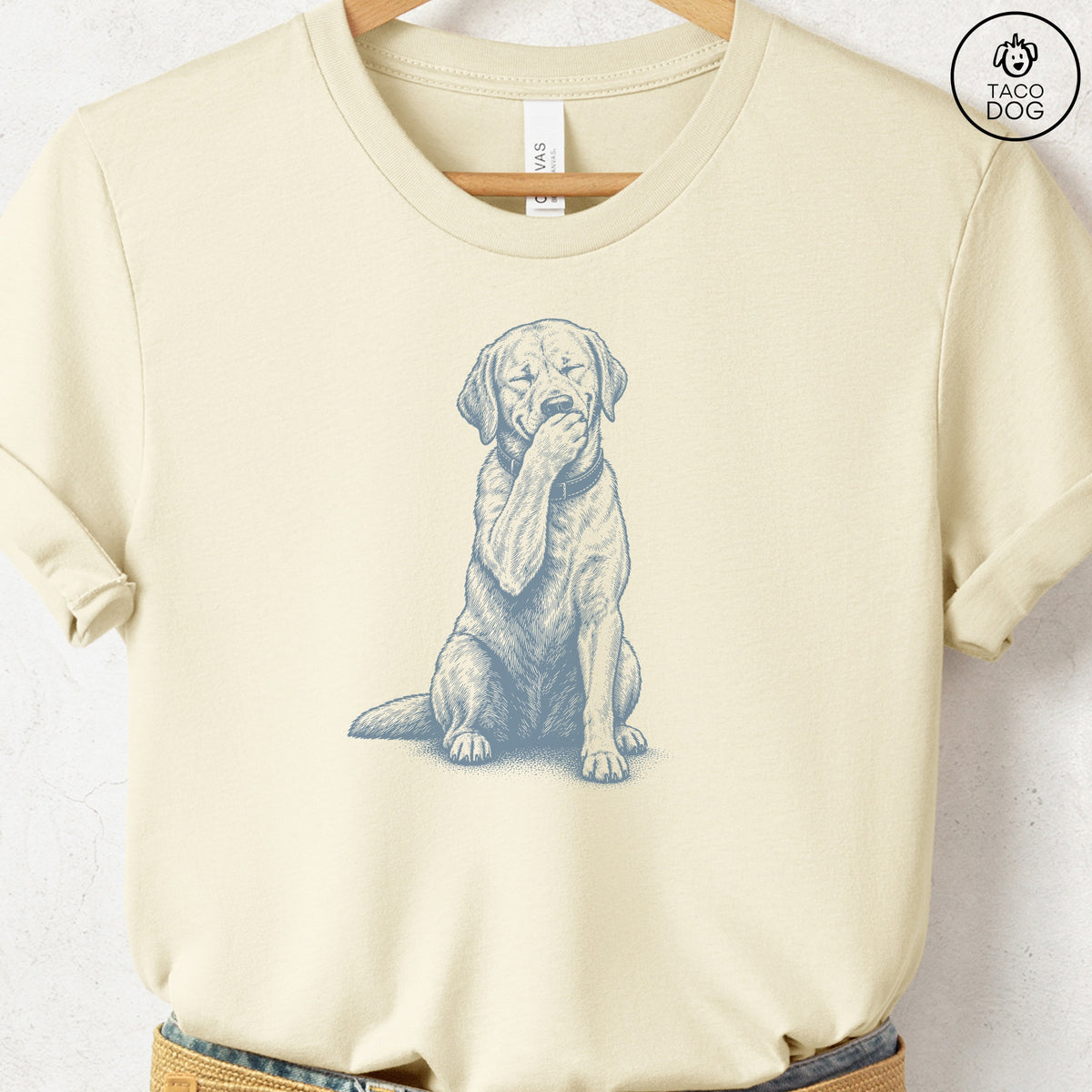 Labrador Retriever Laughing T-Shirt Natural Taco-Dog