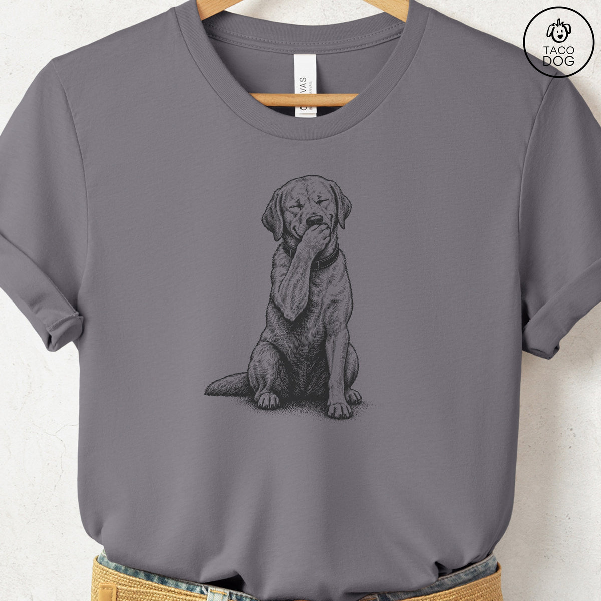 Labrador Retriever Laughing T-Shirt, design close-up