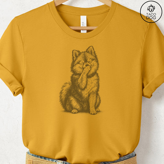 Pomeranian Laughing T-Shirt Mustard Taco-Dog