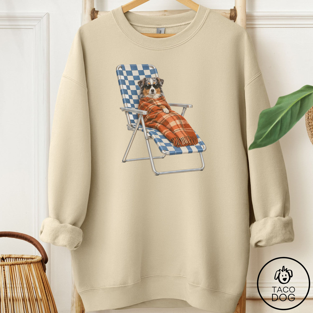 Australian Shepherd Layering Sweatshirt Sand Taco-Dog