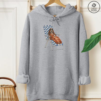 Basset Hound Layering Hoodie Graphite Heather Taco-Dog