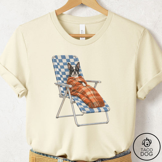 Boston Terrier Layering T-Shirt Natural Taco-Dog
