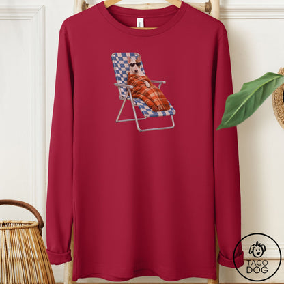 Bull Terrier Layering Long Sleeve Tee Cardinal Taco-Dog