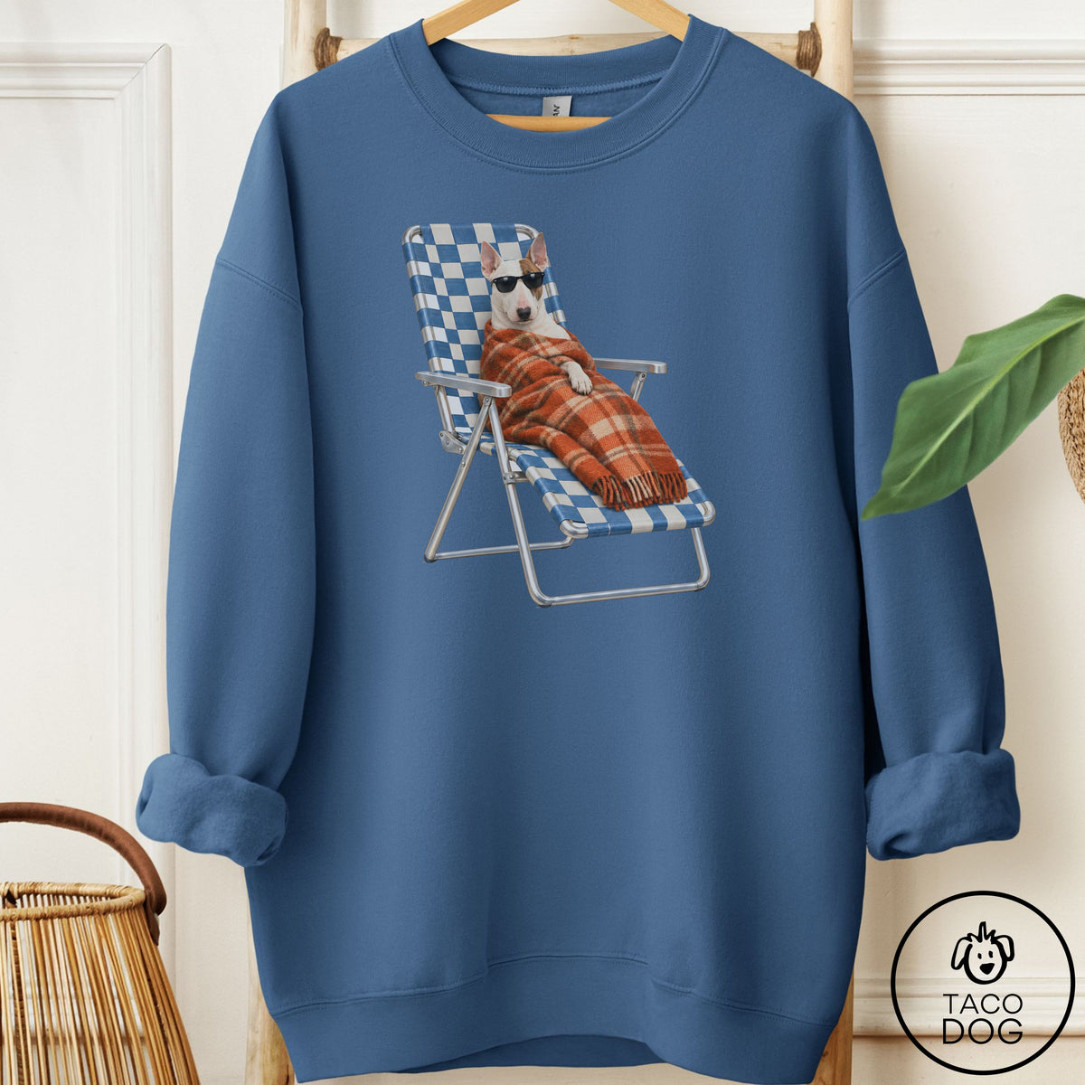 Bull Terrier Layering Sweatshirt Indigo Blue Taco-Dog