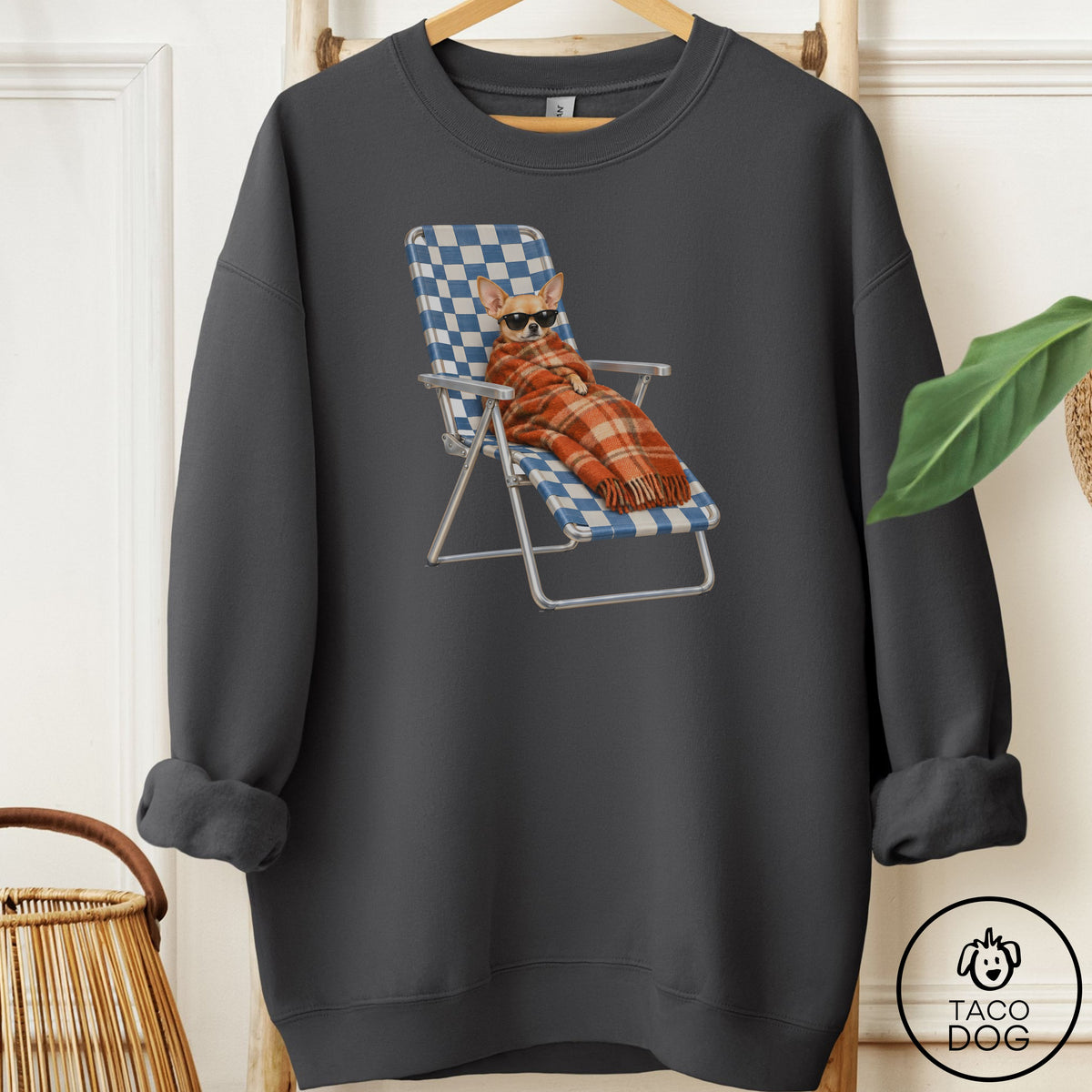 Chihuahua Layering Sweatshirt Charcoal Taco-Dog