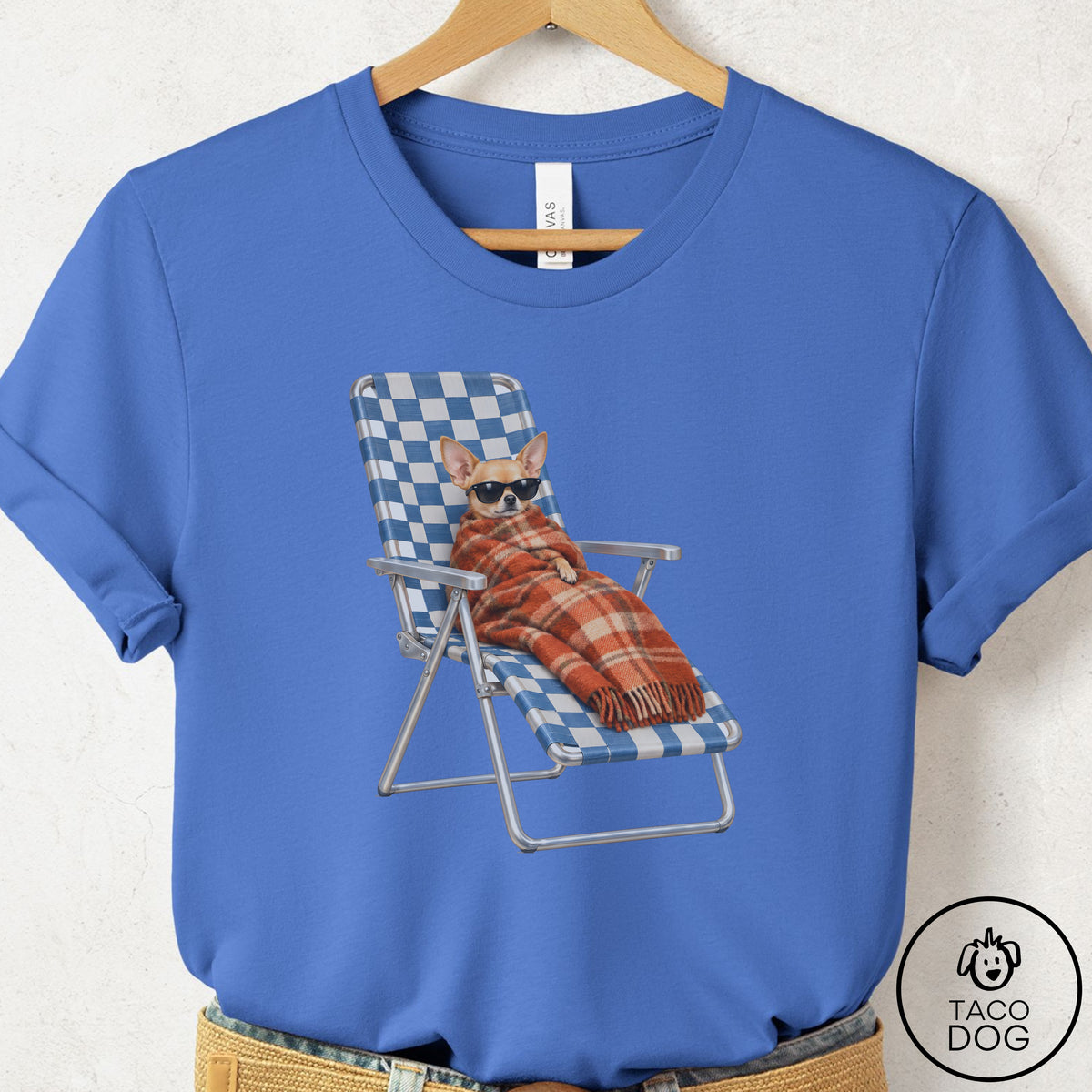 Chihuahua Layering T-Shirt Columbia Blue Taco-Dog