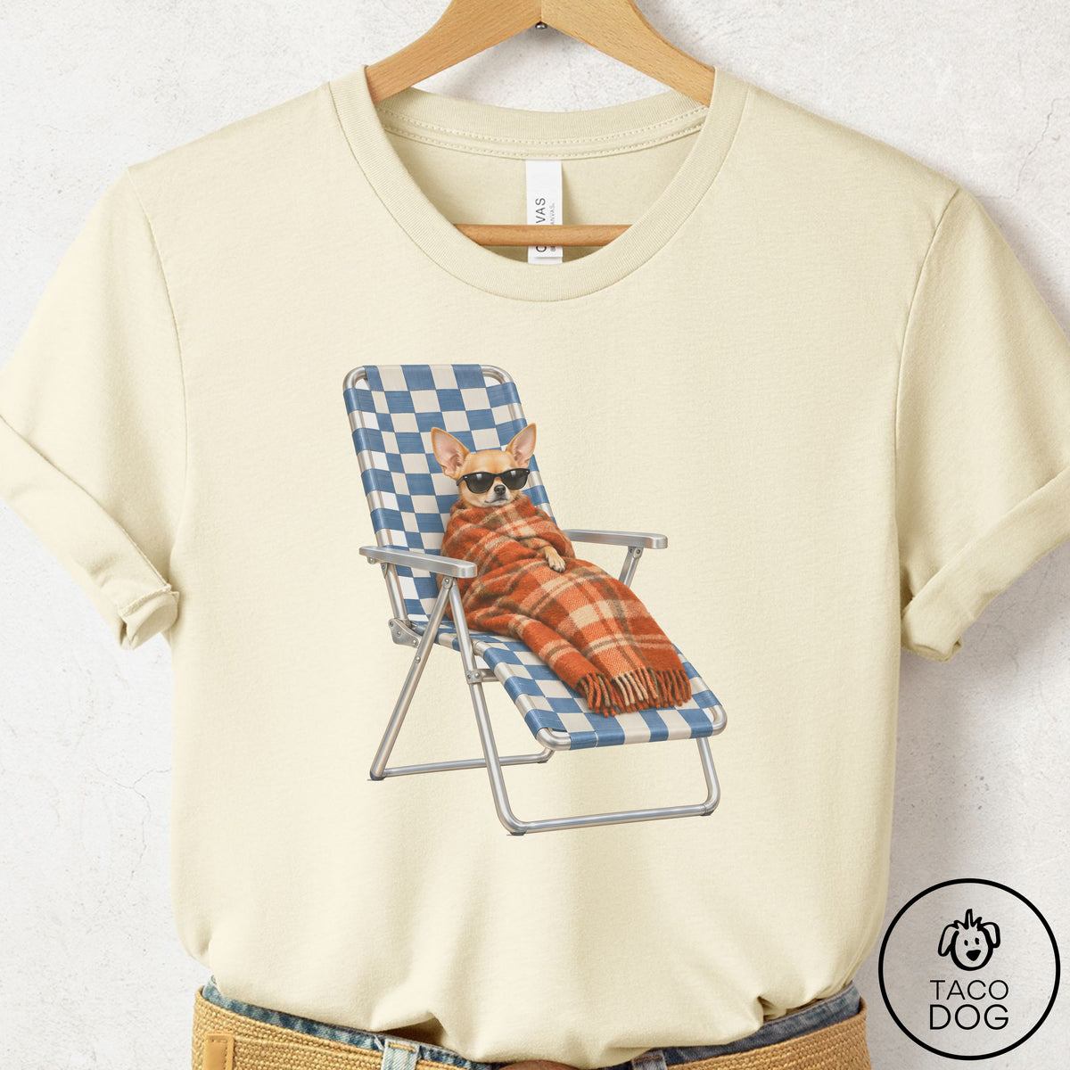 Chihuahua Layering T-Shirt Natural Taco-Dog