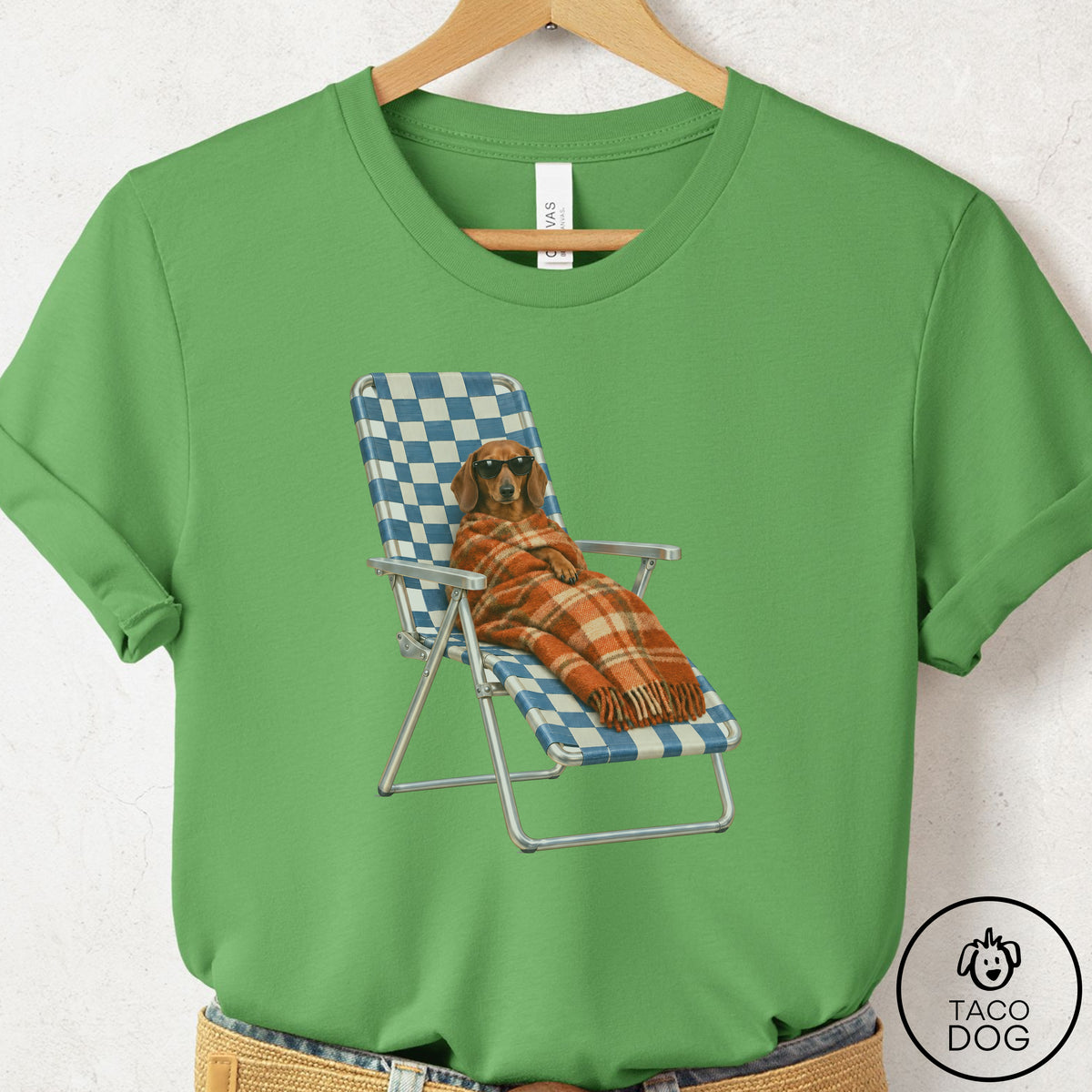 Dachshund Layering T-Shirt Leaf Taco-Dog