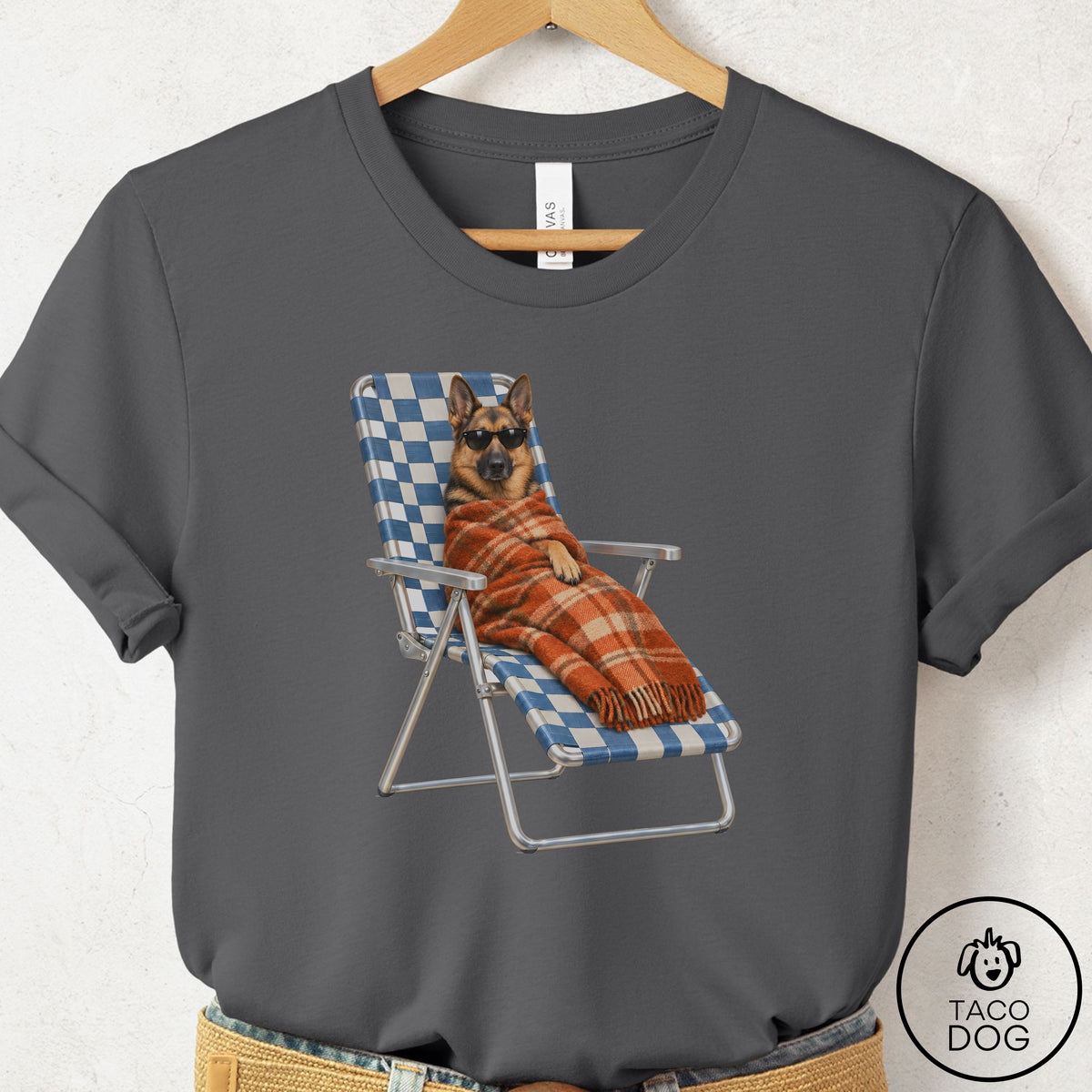 German Shepherd Layering T-Shirt Asphalt Taco-Dog