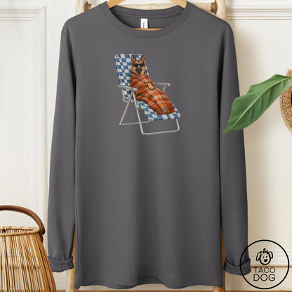 German Shepherd Layering Long Sleeve Tee Asphalt Taco-Dog