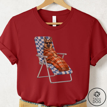 German Shepherd Layering T-Shirt Canvas Red Taco-Dog
