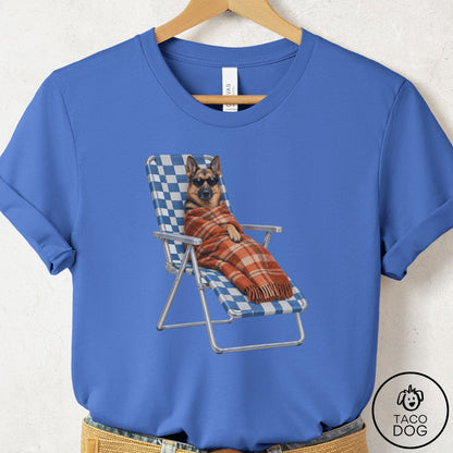 German Shepherd Layering T-Shirt Columbia Blue Taco-Dog
