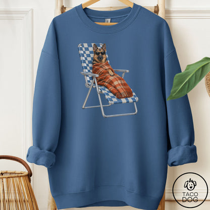 German Shepherd Layering Sweatshirt Indigo Blue Taco-Dog