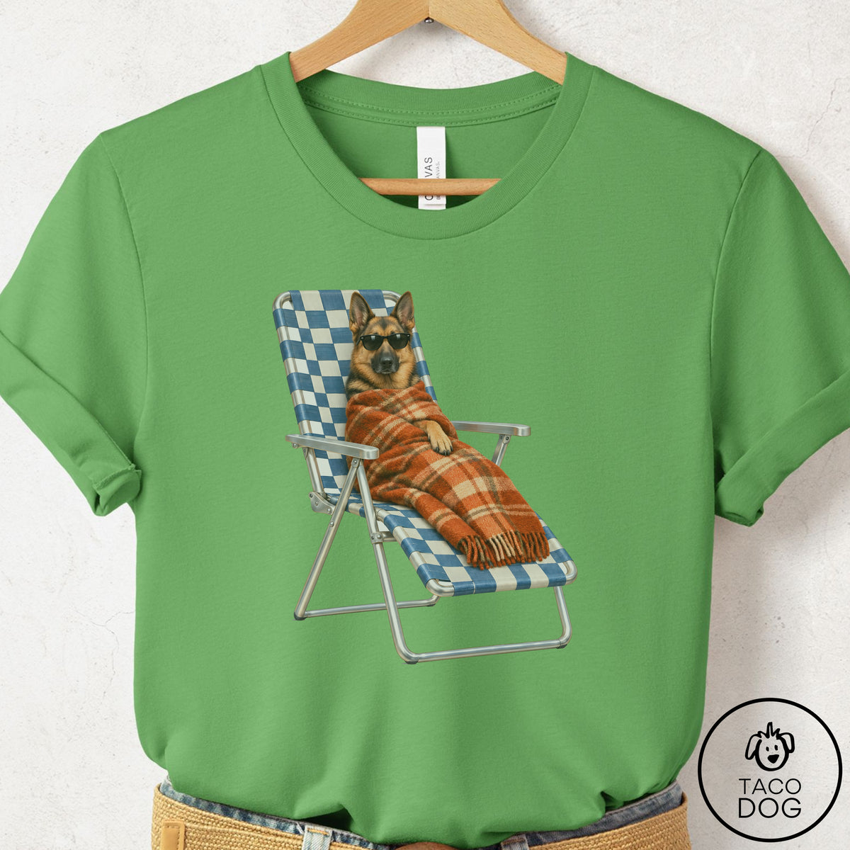 German Shepherd Layering T-Shirt Leaf Taco-Dog