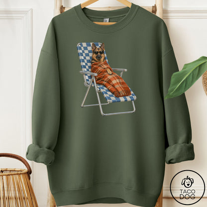 German Shepherd Layering Sweatshirt Military Green Taco-Dog