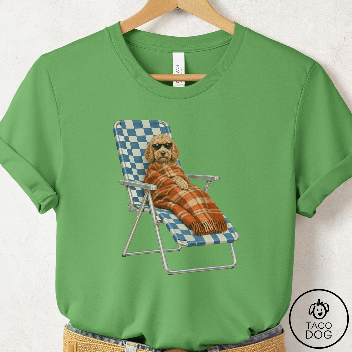 Doodle Layering T-Shirt Leaf Taco-Dog