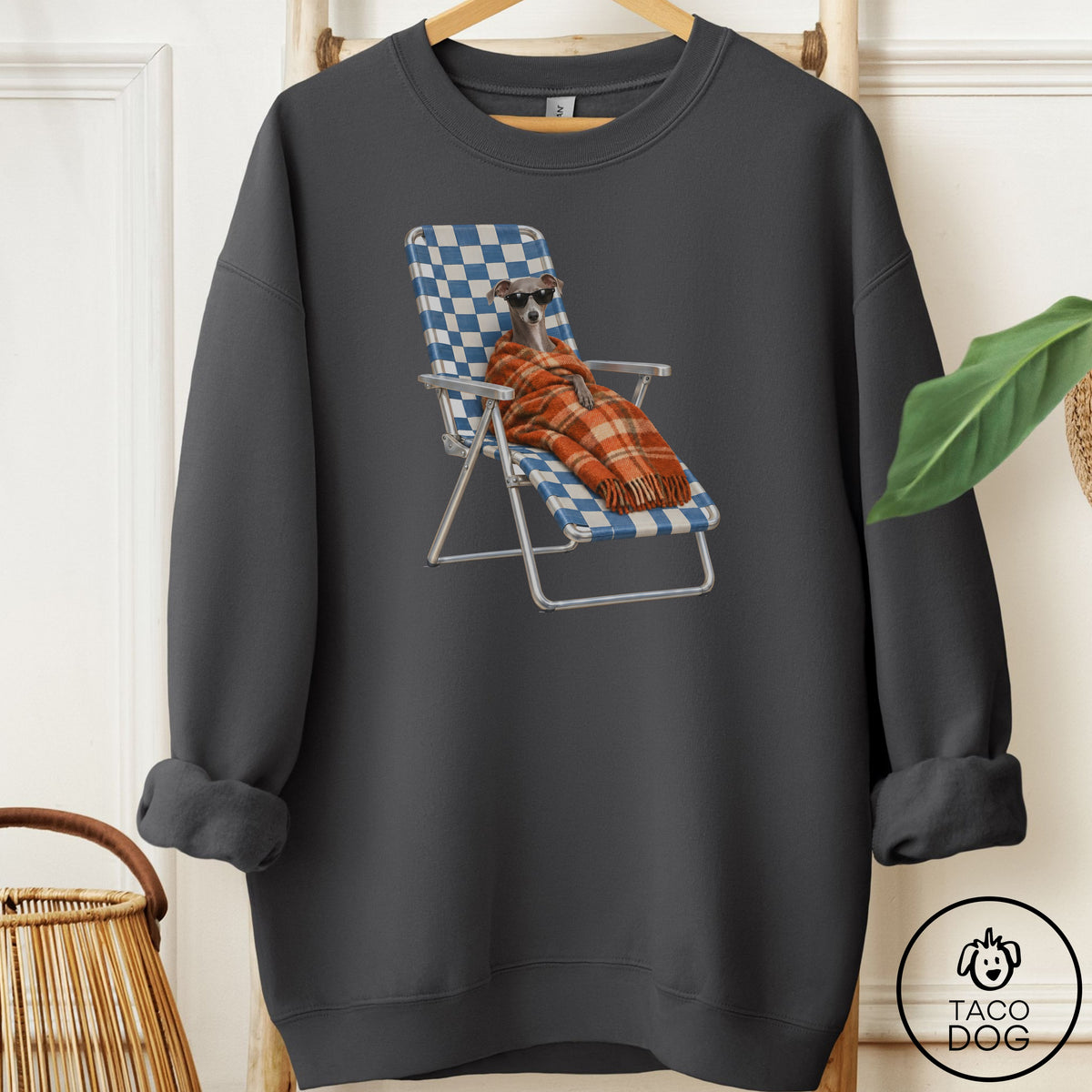 Italian Greyhound Whippet Layering Sweatshirt Charcoal Taco-Dog