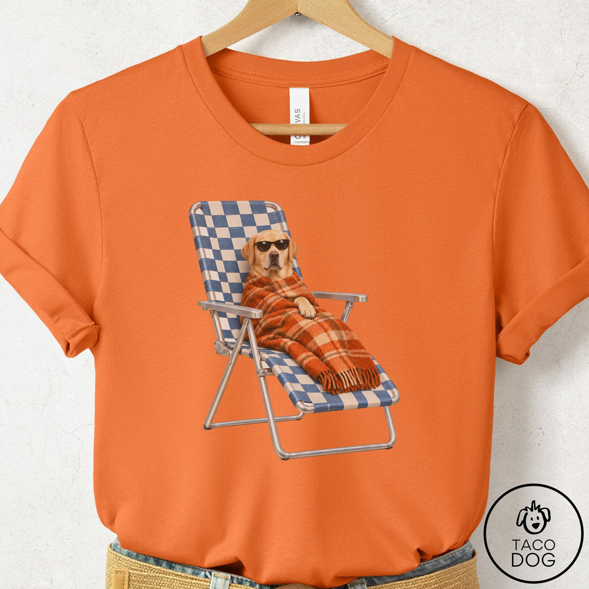 Labrador Retriever Layering T-Shirt Burnt Orange Taco-Dog