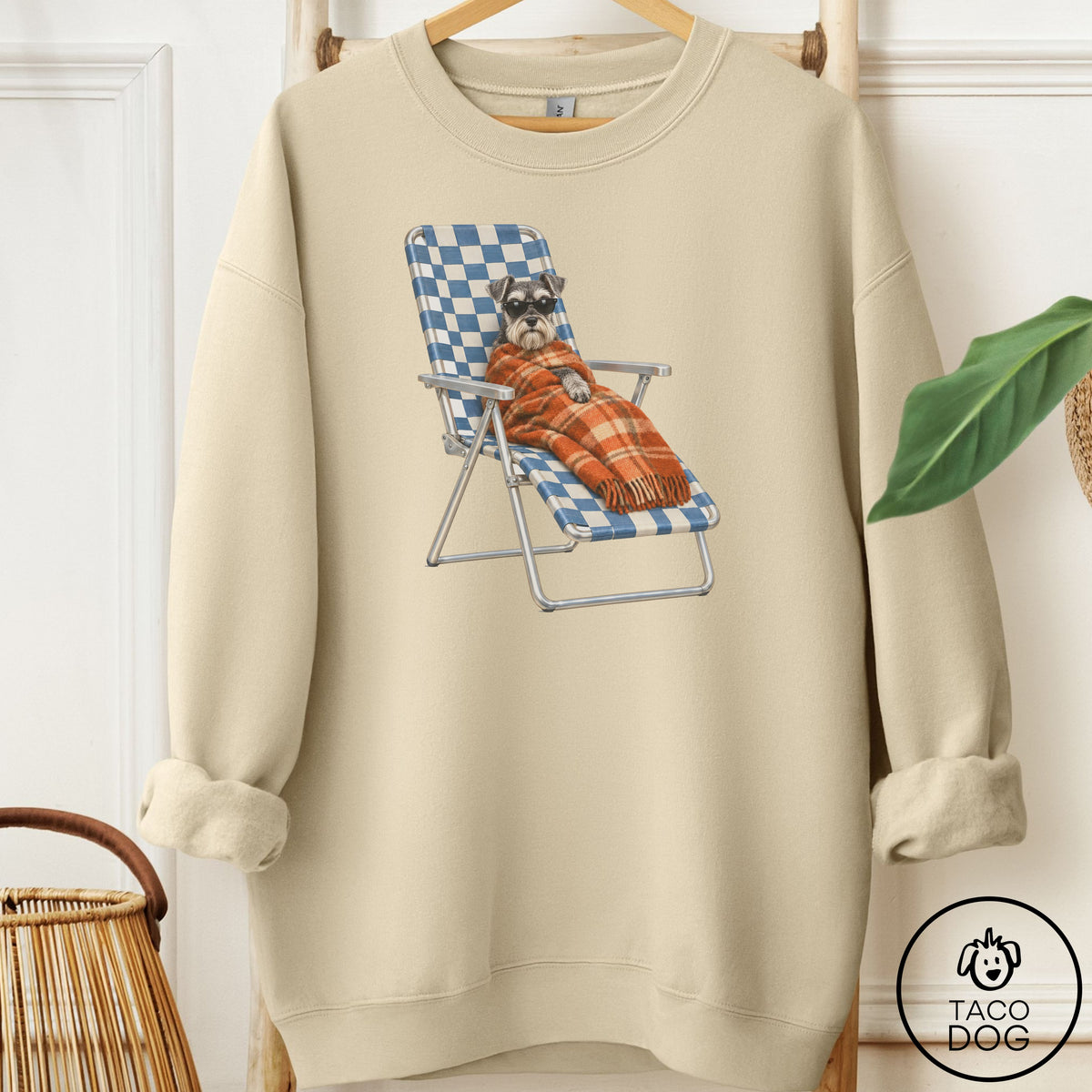 Schnauzer Layering Sweatshirt Sand Taco-Dog